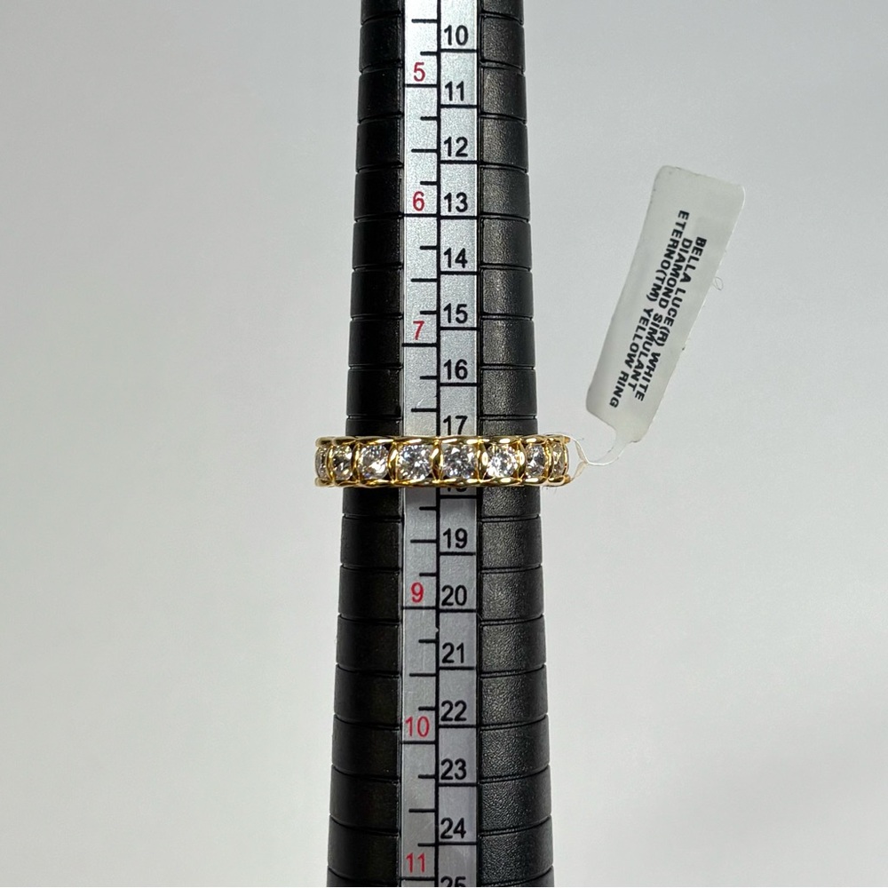 18k yellow gold-over-sterling eternity band ring - Picture 5 of 7